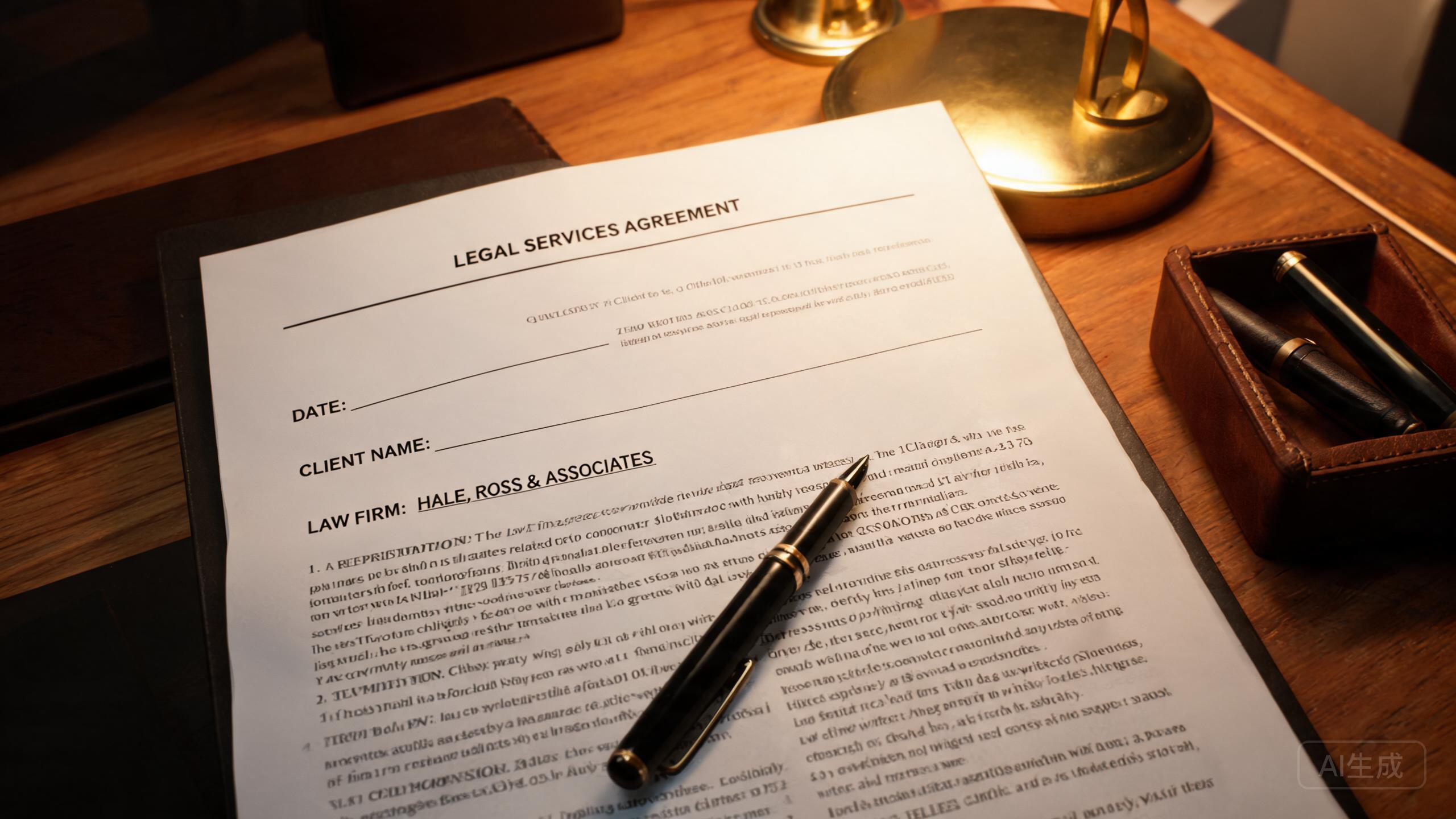 Surrogacy contract document with signature lines on professional desk Surrogacy contract document with signature lines on professional desk