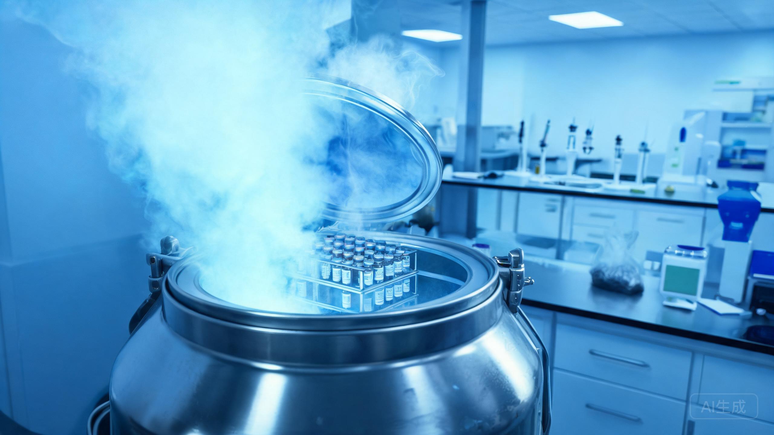 Cryopreservation tank in laboratory Cryopreservation tank in laboratory